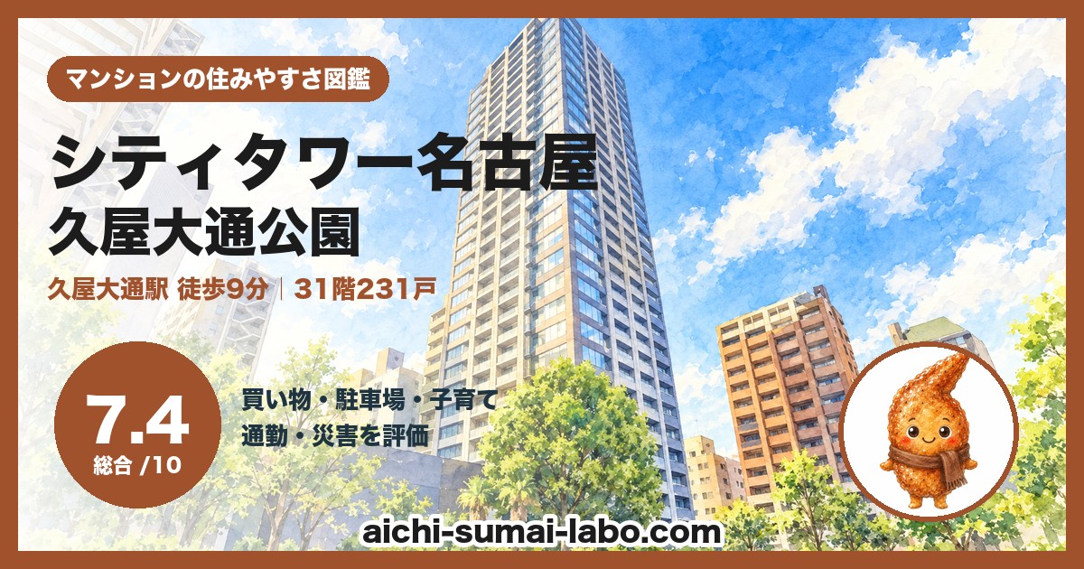 シティタワー名古屋久屋大通公園の住みやすさ(総合7.4)