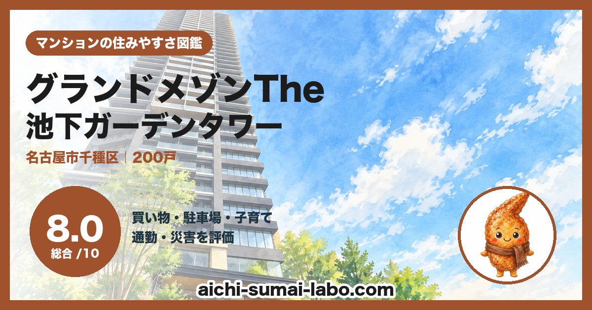 グランドメゾンThe池下ガーデンタワーの住みやすさ(総合8.0)