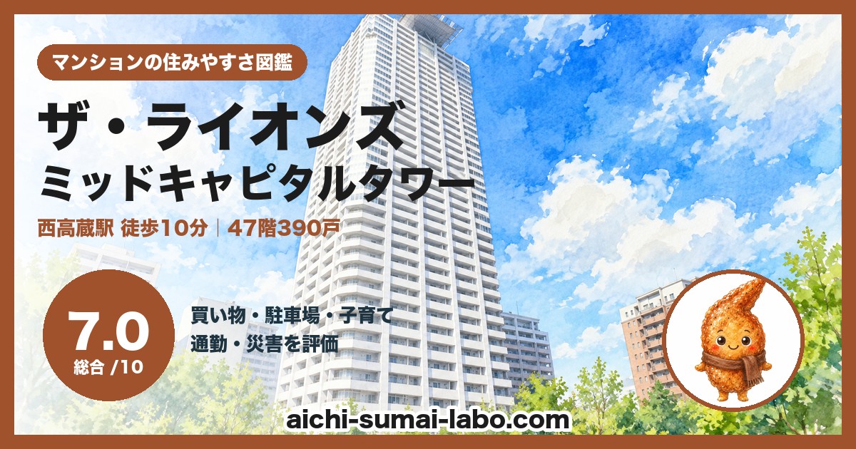 ザ・ライオンズ ミッドキャピタルタワーの住みやすさ（総合7.0）